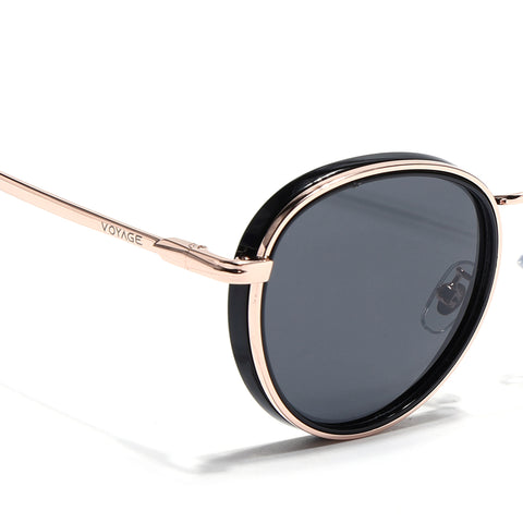Captain | Gold And Black Polarized Round Sunglasses - PMG3981