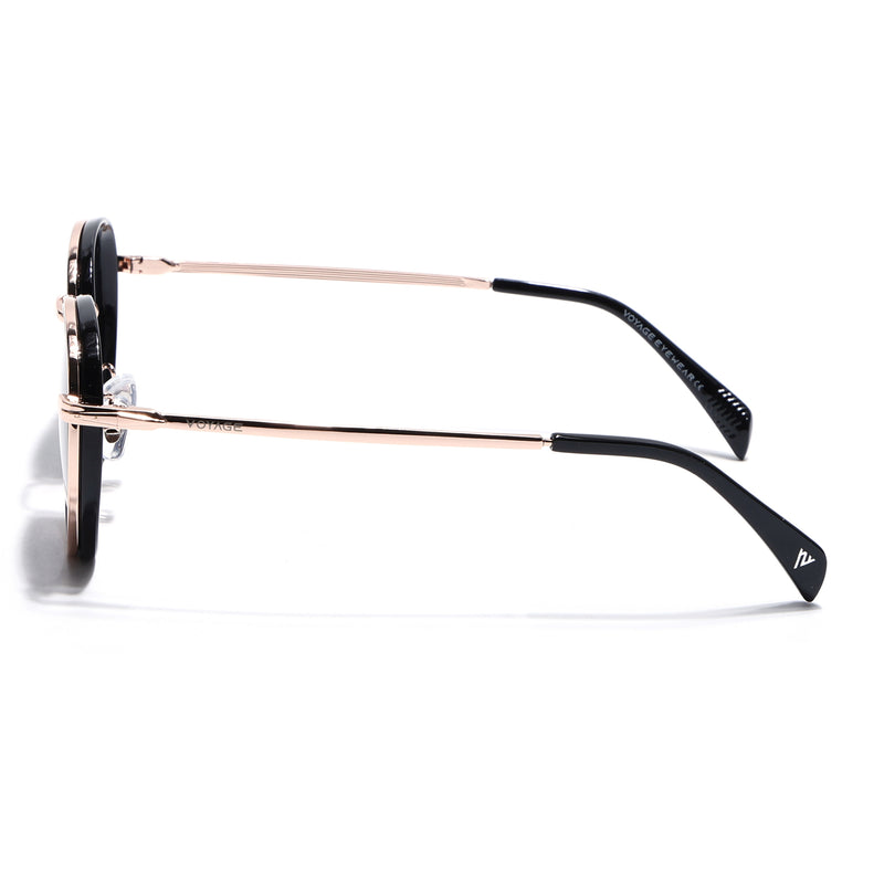 Captain | Gold And Black Polarized Round Sunglasses - PMG3981