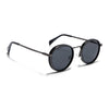 Captain |  Black and Silver Polarized Round Sunglasses - PMG3982