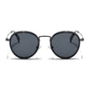 Captain |  Black and Silver Polarized Round Sunglasses - PMG3982