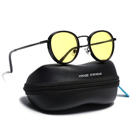 Captain | Yellow Round Polarized Sunglasses - PMG7251
