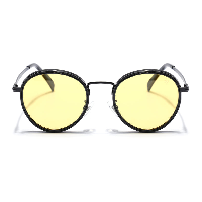 Captain | Yellow Tint Round Polarized Sunglasses - PMG7251