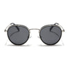Captain | Crystal Silver & Black Round Polarized Sunglasses - PMG7516
