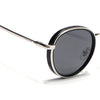 Captain | Crystal Silver & Black Round Polarized Sunglasses - PMG7516