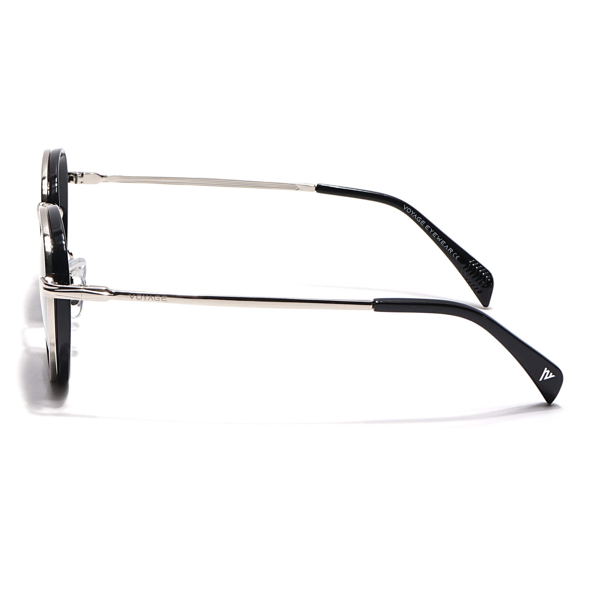 Captain | Silver & Black Round Polarized Sunglasses - PMG7516