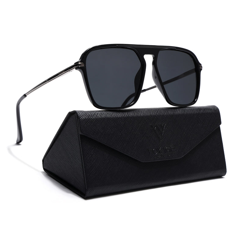 Aether | Black Polarized Wayfarer Sunglasses - PMG4578