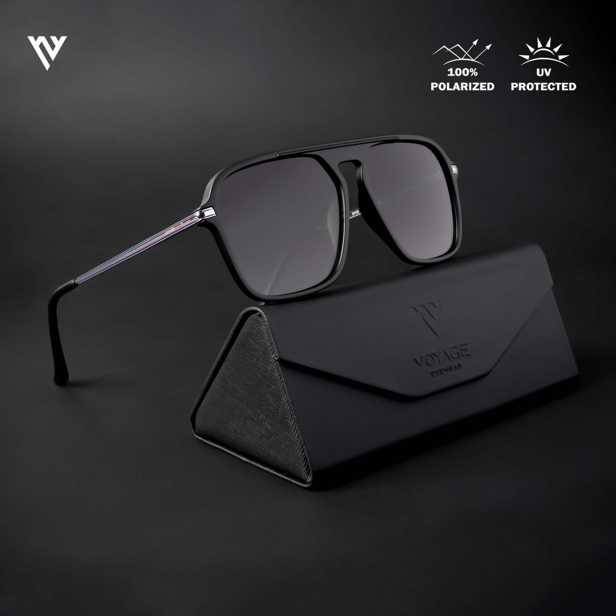 Voyage Exclusive Purple & Clear Polarized Wayfarer Sunglasses for Men & Women (3112MG4577)