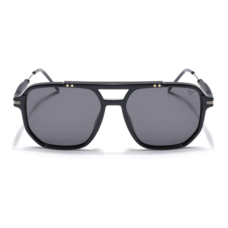 Wayfarer Polarized Sunglasses (Shine Black Lens | Black Frame - PMG5440)