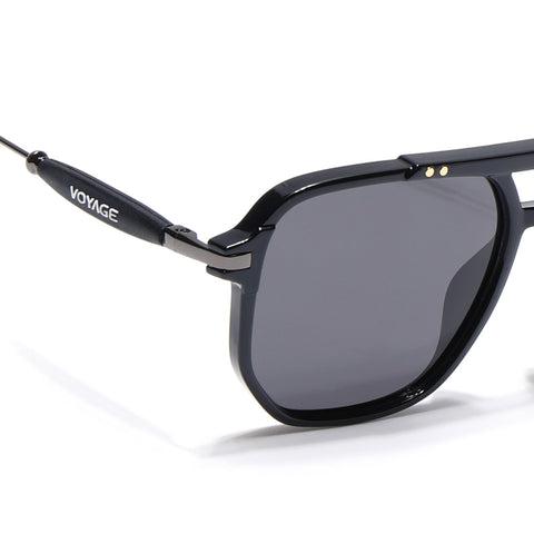 Wayfarer Polarized Sunglasses (Shine Black Lens | Black Frame - PMG5440)
