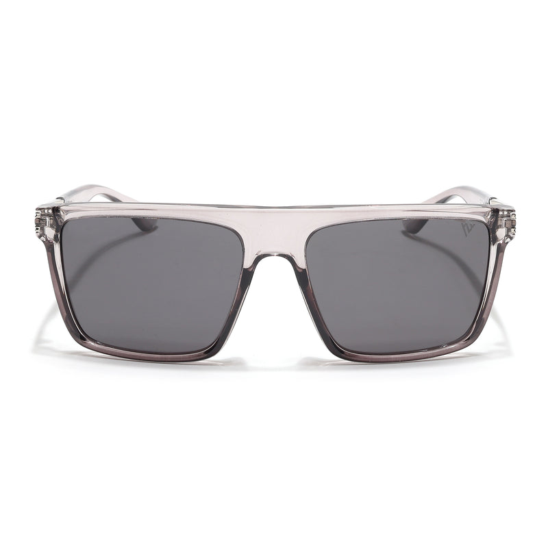 PolarZ | Grey Square Polarized Sunglasses | Black Lens - PMG6594