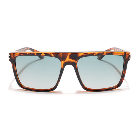 PolarZ | Demi Brown Square Polarized Sunglasses | Light Green & Clear Lens - PMG6596