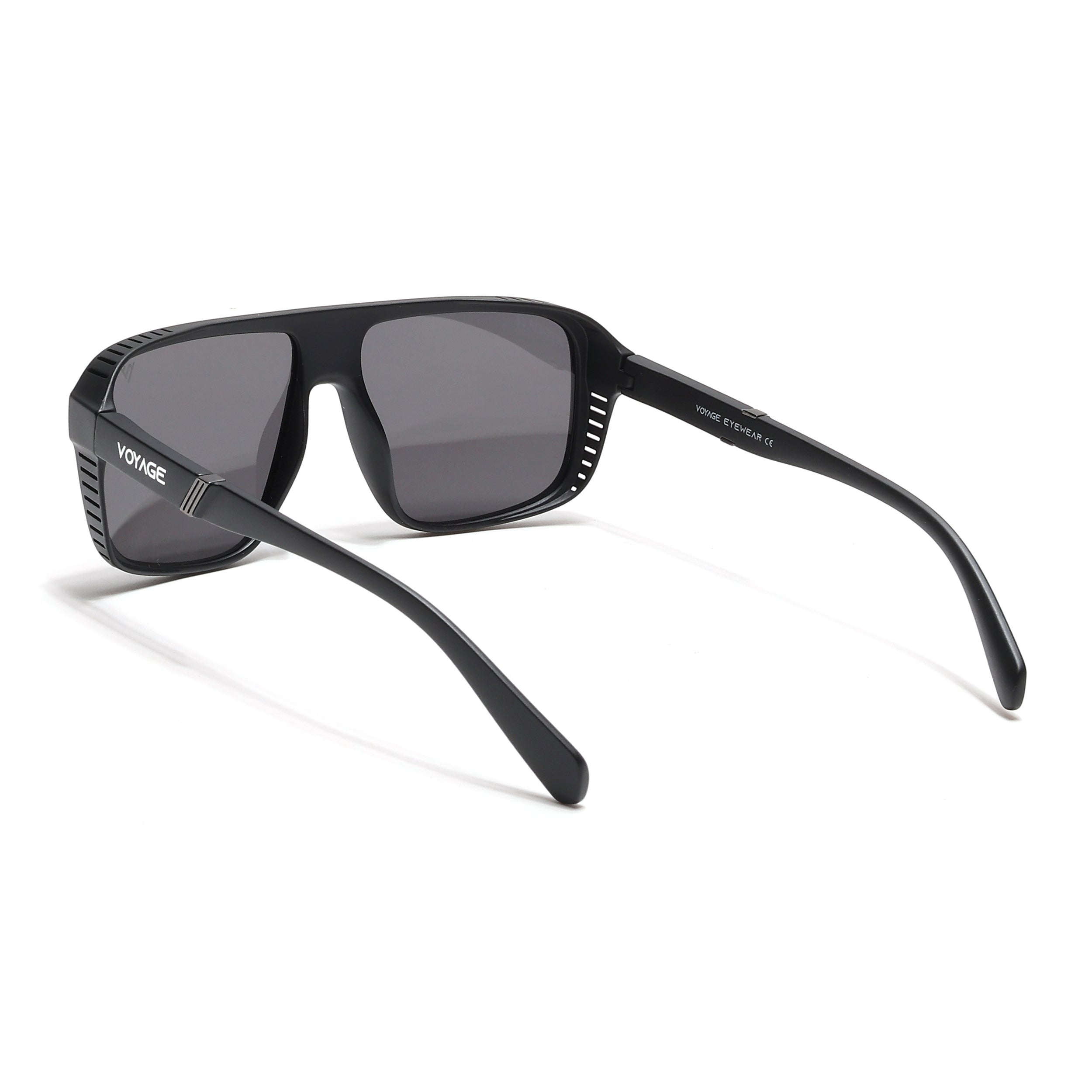 PolarV | Black Square Polarized Sunglasses | Black Lens - PMG6597