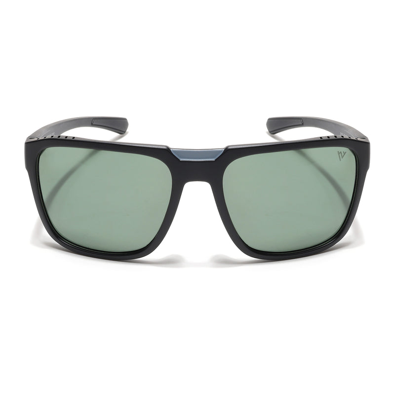 PolarX | Black Square Polarized Sunglasses | Green Lens - PMG6602