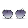 Voyage Select Round Sunglasses for Women (Grey & Clear Lens | Dark Green & Silver Frame - SLPMG6225)