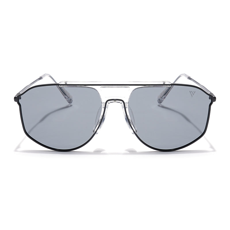 Voyage Select Wayfarer Sunglasses (Grey Lens | Black & Transparent Frame - SLPMG6279)