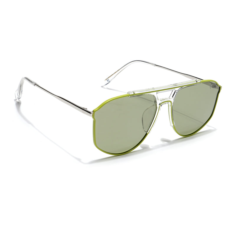Voyage Select Wayfarer Sunglasses (Green Lens | Green & Transparent Frame - SLPMG6280)