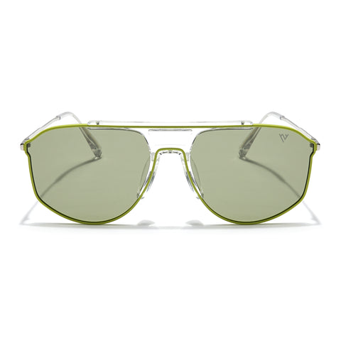 Voyage Select Wayfarer Sunglasses (Green Lens | Green & Transparent Frame - SLPMG6280)