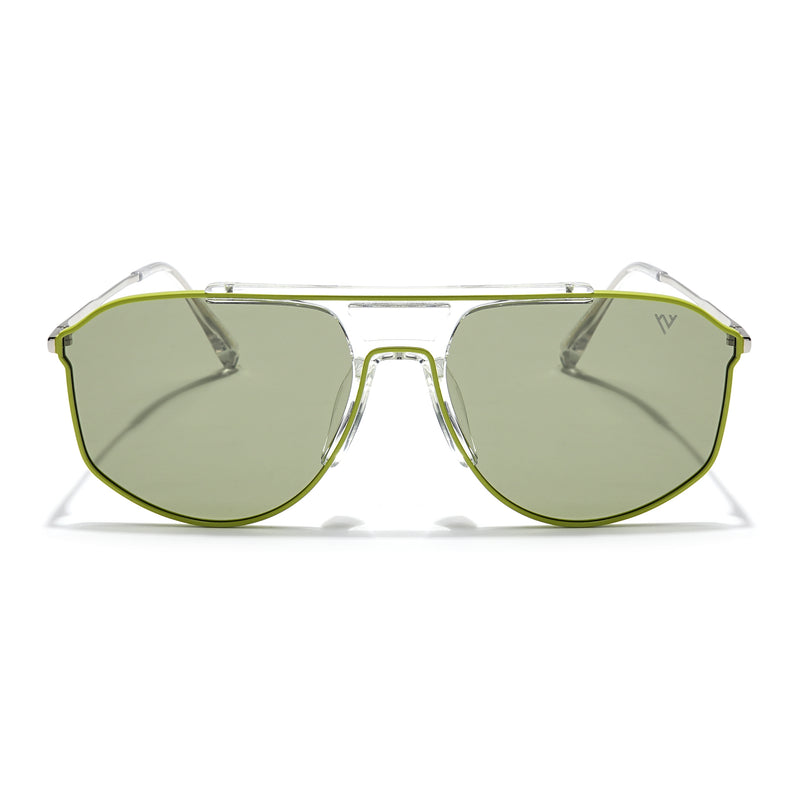 Voyage Select Wayfarer Sunglasses (Green Lens | Green & Transparent Frame - SLPMG6280)