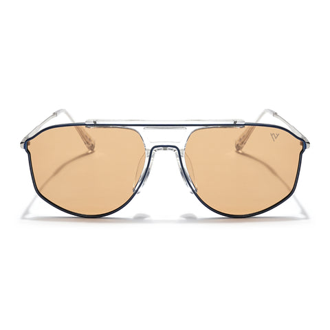 Voyage Select Wayfarer Sunglasses (Brown Lens | Blue & Transparent Frame - SLPMG6283)