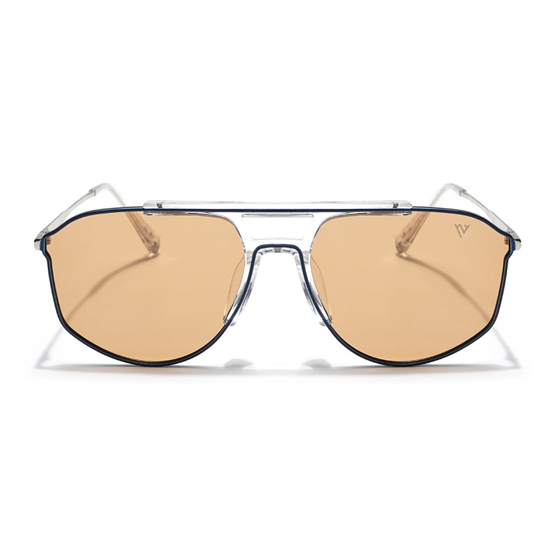 Voyage Select Wayfarer Sunglasses (Brown Lens | Blue & Transparent Frame - SLPMG6283)