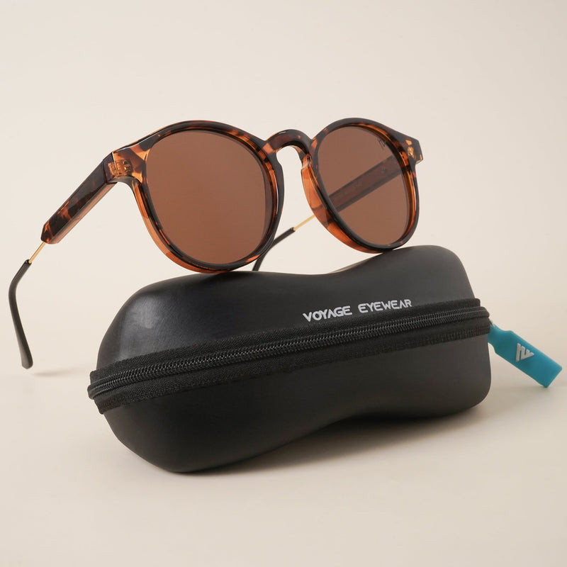 Bettle | Demi Brown Round Sunglasses - MG3880