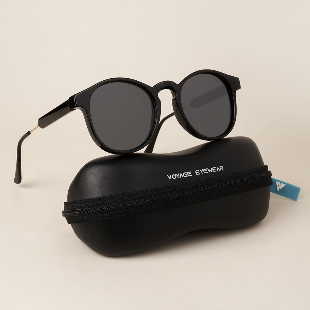 Voyage Black Round Sunglasses (3185MG3876)