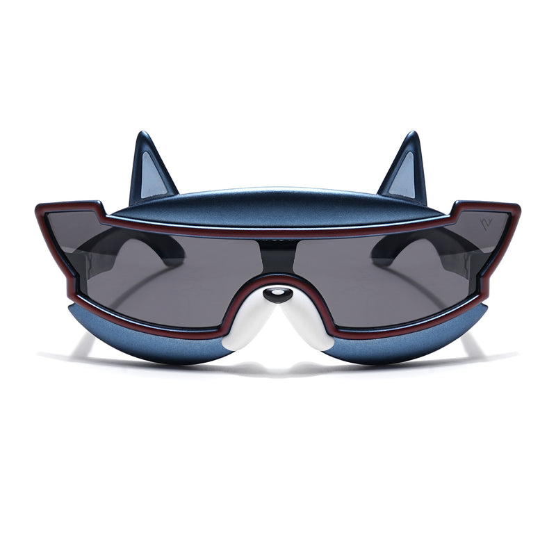 Wrap Around Sunglasses for Kids -6 yrs To 12 yrs (Black Lens | Navy Blue Frame - PMG6087)