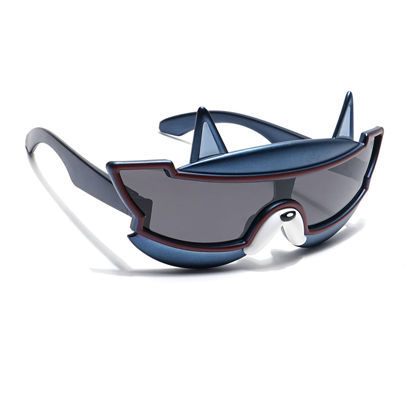 Wrap Around Sunglasses for Kids -6 yrs To 12 yrs (Black Lens | Navy Blue Frame - PMG6087)