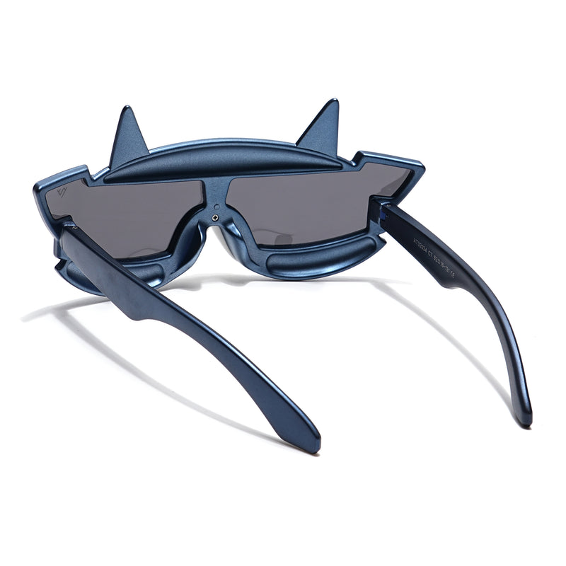 Wrap Around Sunglasses for Kids -6 yrs To 12 yrs (Black Lens | Navy Blue Frame - PMG6087)