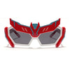 Rectangle Sunglasses for Kids -6 yrs To 12 yrs (Black Lens | Red & White Frame - PMG6078)