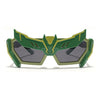 Rectangle Sunglasses for Kids -6 yrs To 12 yrs (Black Lens | Green Frame - PMG6079)