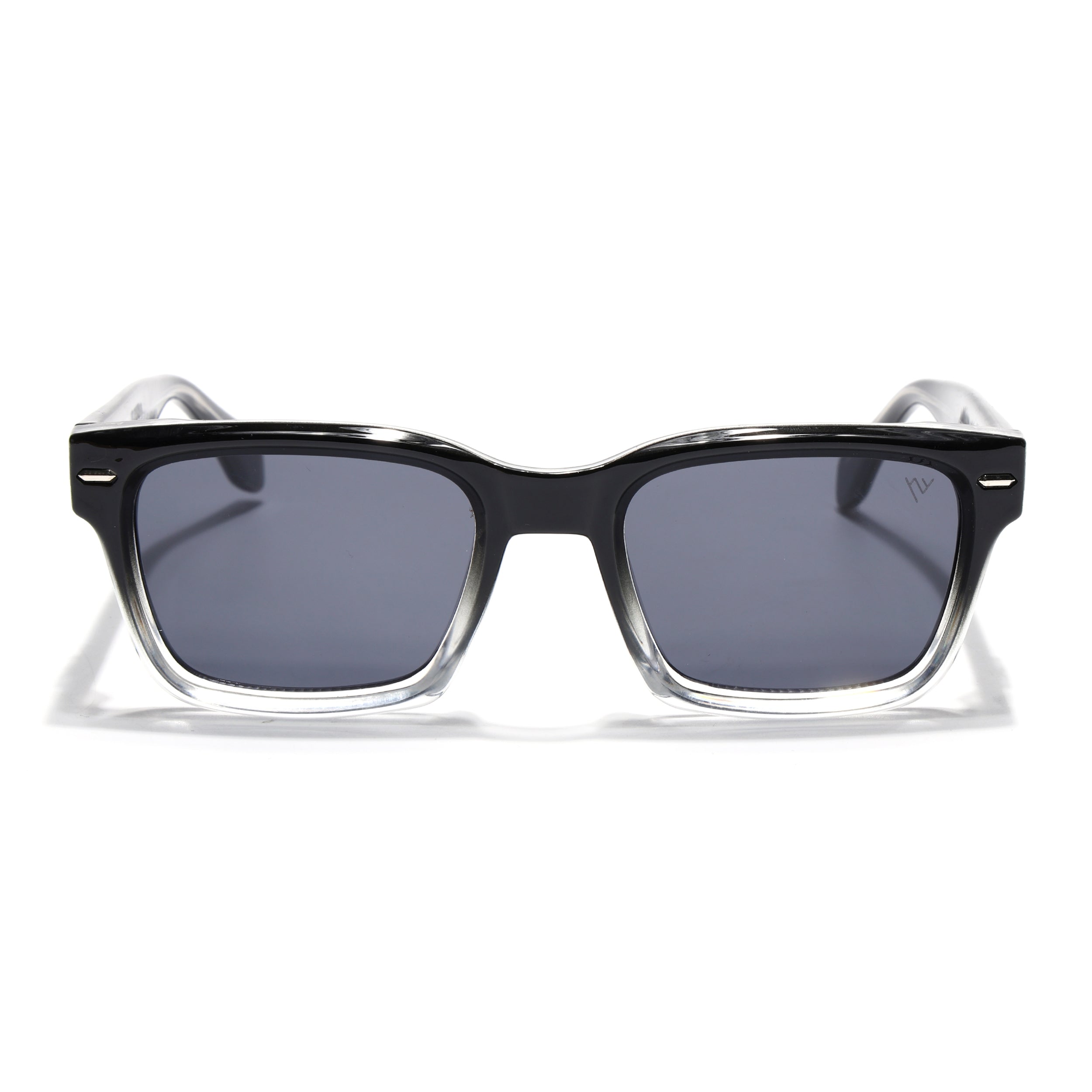 Square Sunglasses for Men & Women (Grey Lens | Black & Transparent Frame - MG7329)