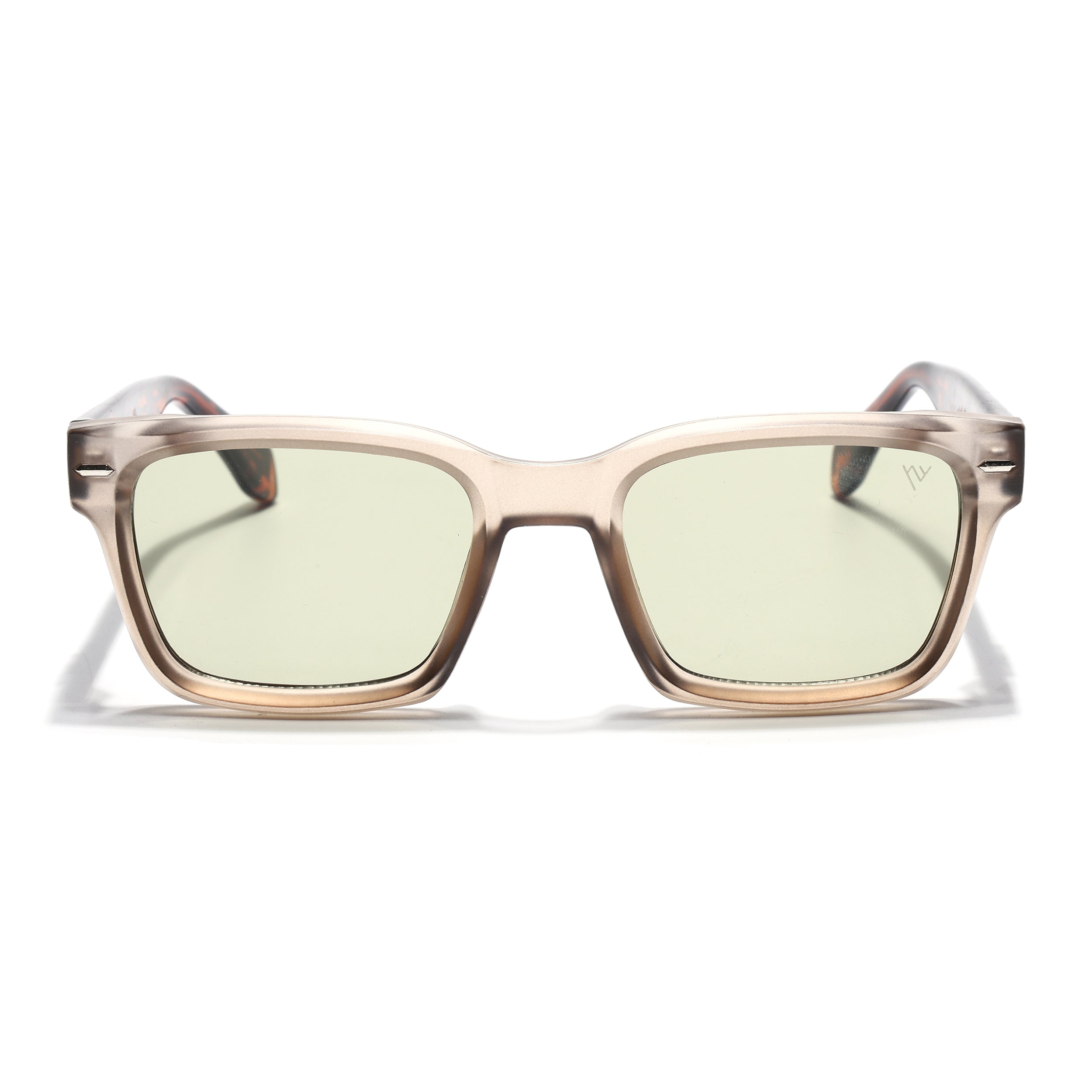 Square Sunglasses for Men & Women (Light Green Lens | Light Brown Frame - MG7332)