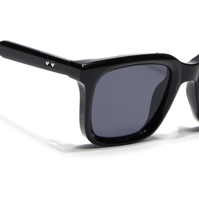 Square Sunglasses for Men & Women (Grey Lens | Shine Black Frame - MG7334)