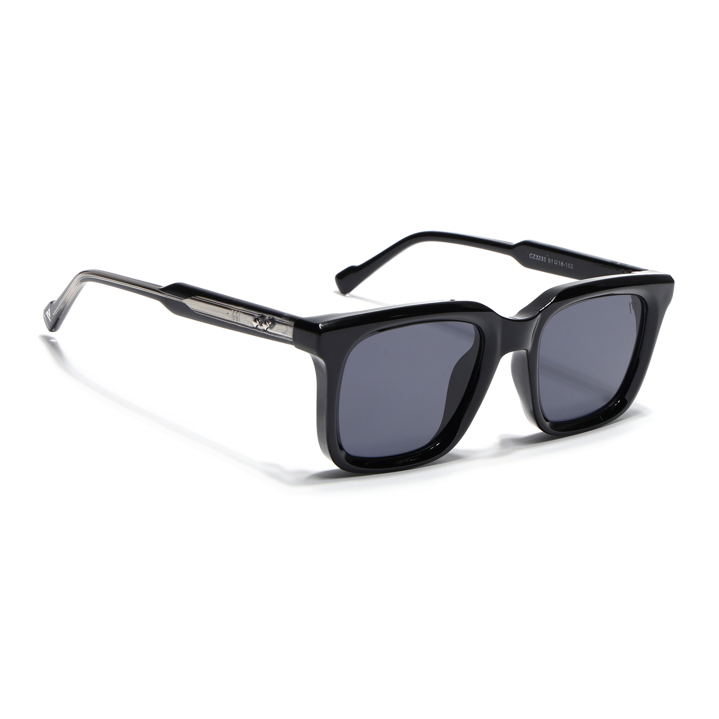 Square Sunglasses for Men & Women (Grey Lens | Shine Black Frame - MG7335)