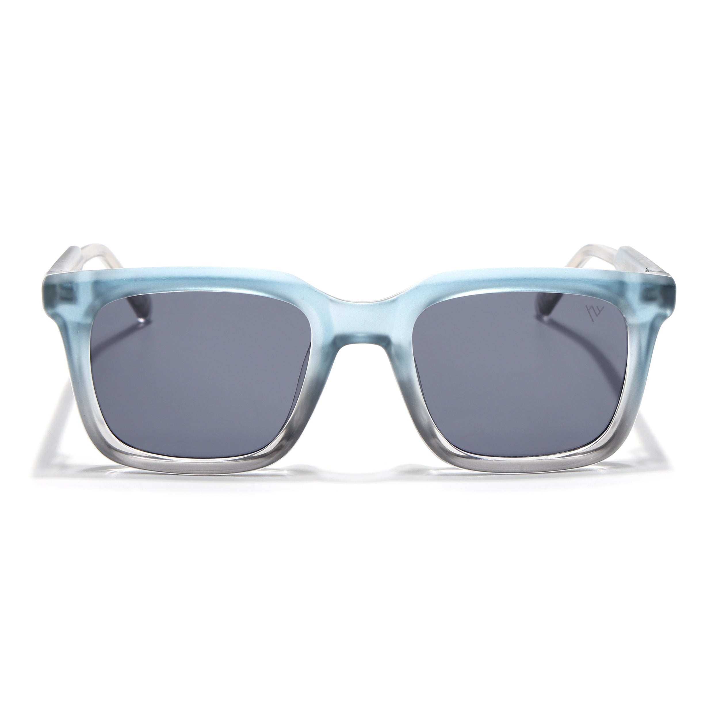 Square Sunglasses for Men & Women (Grey Lens | Blue & Transparent Frame - MG7337)
