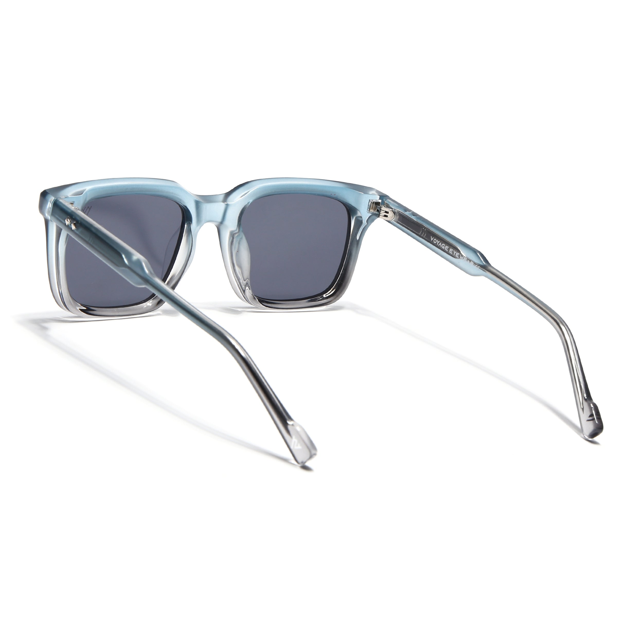 Square Sunglasses for Men & Women (Grey Lens | Blue & Transparent Frame - MG7337)