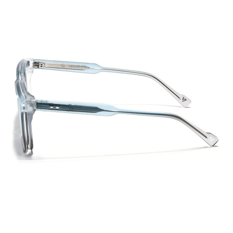 Square Sunglasses for Men & Women (Grey Lens | Blue & Transparent Frame - MG7337)