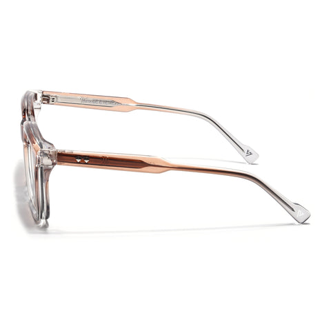 Square Sunglasses for Men & Women (Brown & Clear Lens | Brown & Transparent Frame - MG7338)