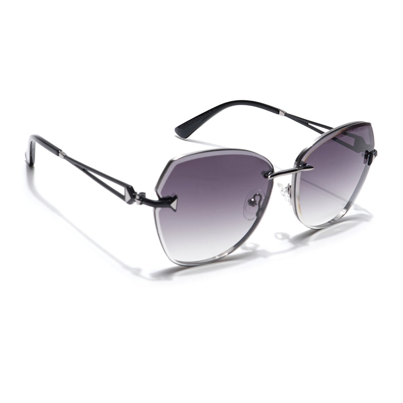 Voyage Select Oval Sunglasses for Women (Grey & Clear Lens | Grey Frame - SLMG6231)