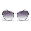 Voyage Select Oval Sunglasses for Women (Grey & Clear Lens | Grey Frame - SLMG6231)