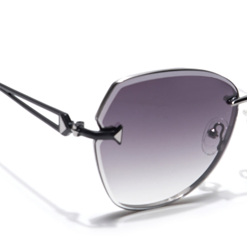 Voyage Select Oval Sunglasses for Women (Grey & Clear Lens | Grey Frame - SLMG6231)