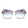 Voyage Select Oval Sunglasses for Women (Grey & Clear Lens | Silver Frame - SLMG6232)