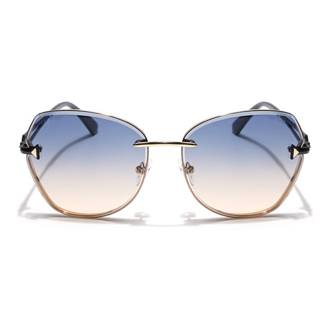 Voyage Select Oval Sunglasses for Women (Grey & Brown Lens | Golden Frame - SLMG6233)