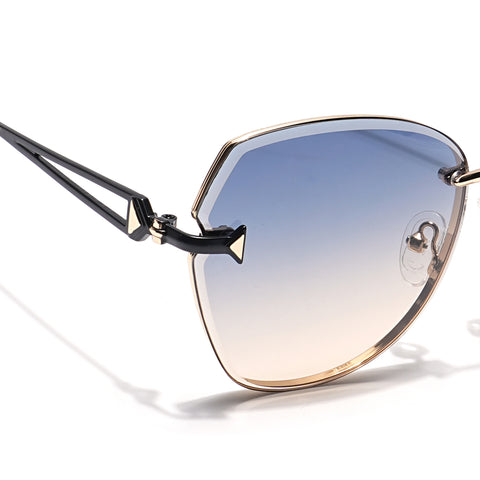 Voyage Select Oval Sunglasses for Women (Grey & Brown Lens | Golden Frame - SLMG6233)