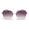 Voyage Select Over Size Sunglasses (Brown & Clear Lens | Golden Frame - SLMG6252)