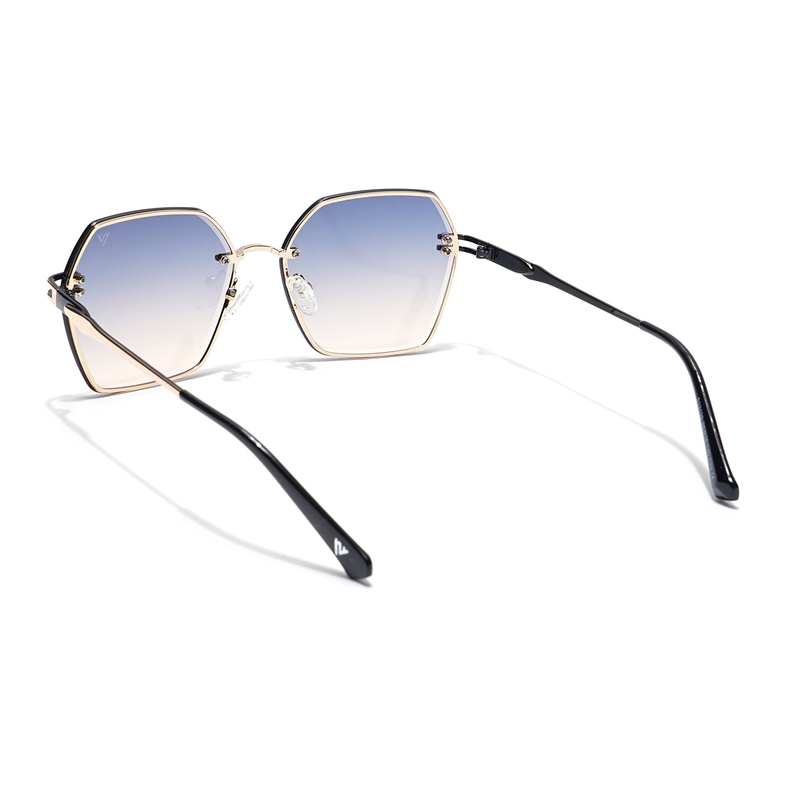 Voyage Select Over Size Sunglasses (Grey & Wine Lens | Golden Frame - SLMG6254)