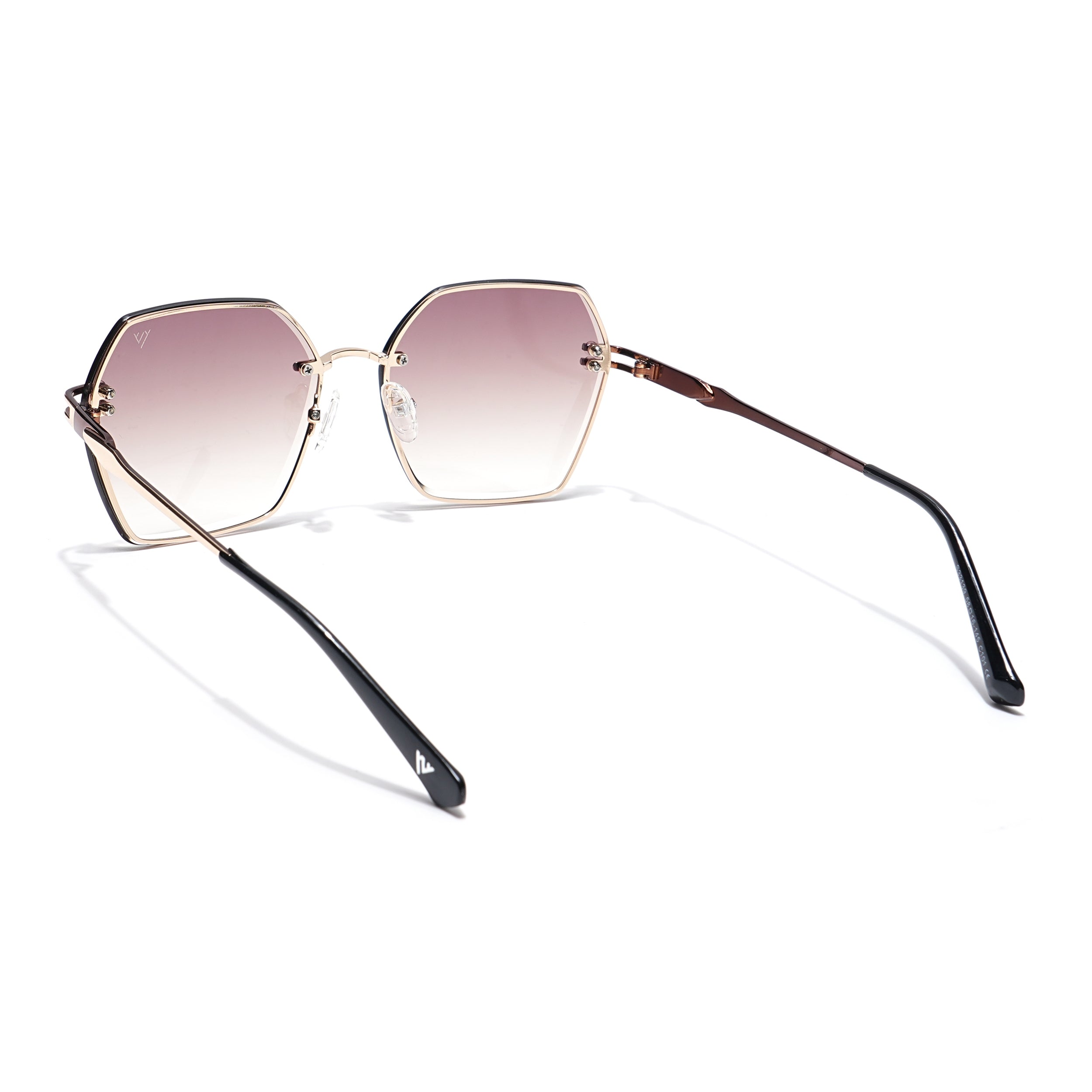 Voyage Select Over Size Sunglasses (Brown & Clear Lens | Golden Frame - SLMG6255)
