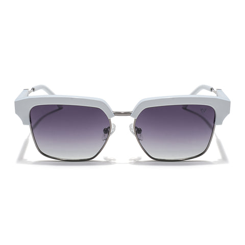 Voyage Select Square Sunglasses (Grey & Clear Lens | White & Grey Frame - SLPMG6296)
