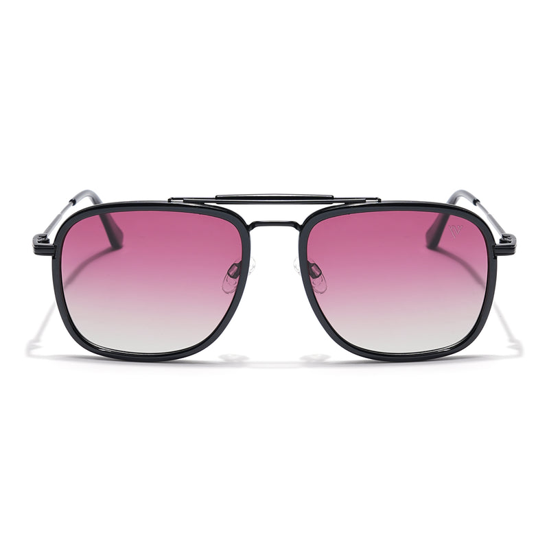 Voyage Select Wayfarer Sunglasses (Light Pink & Clear Lens | Black Frame - SLPMG6258)